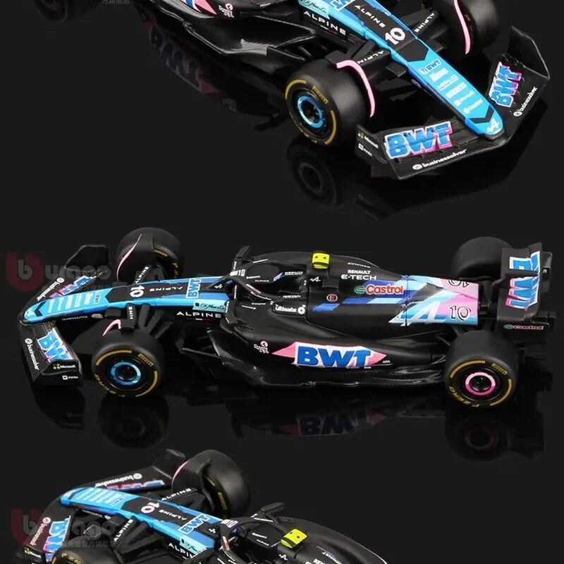 Bburago 1:43 BWT Alpine F1 Team A524 Alloy Diecast Model Car High Simulation Formula Racing Collectible Display Gift