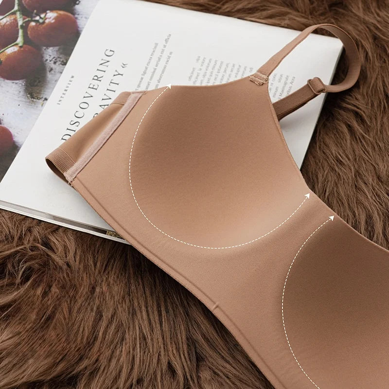 KUCLUT  Seamless Half Cup Bra Smooth Surface Top Support Thin And Comfortable Without Steel Ring Bra One Piece Seamless Half C