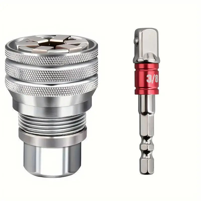 Multi-Function Universal Socket Wrench Adjustable Hand Tool for 3/8 Inch Drive Ratchet Torque Wrench Power Drill Adapter Universal Maintenance Repair Hardware Tool Practical DIY Gadget Men Fathers Day Gift