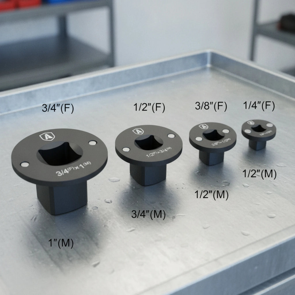 4 Pieces Low-Profile Socket Adapter Cr-Mo Steel Slimline Socket Adapter Drive Converter Flanged Top