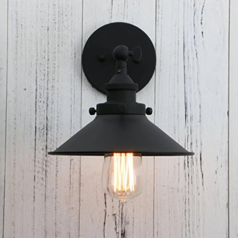 Vintage Industrial Metal Wall Sconce Lighting 180 Degree Adjustable Wall Lamp Matte
