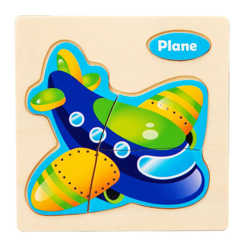 Wooden Toy 3D Jigsaw Puzzle Small Size Cartoon Animal Puzzle Board Kids Early Learning Educational Toys for Children Gifts