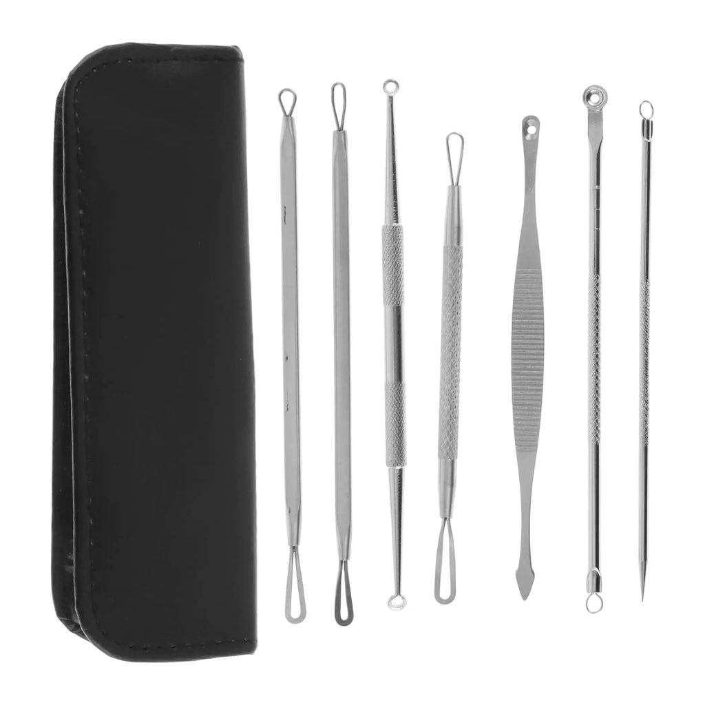 Professional Pimple Extractor Tool Kit Acne Removal Comedone Blackhead Remover Skin Care Beauty Face Tools Silver Tone