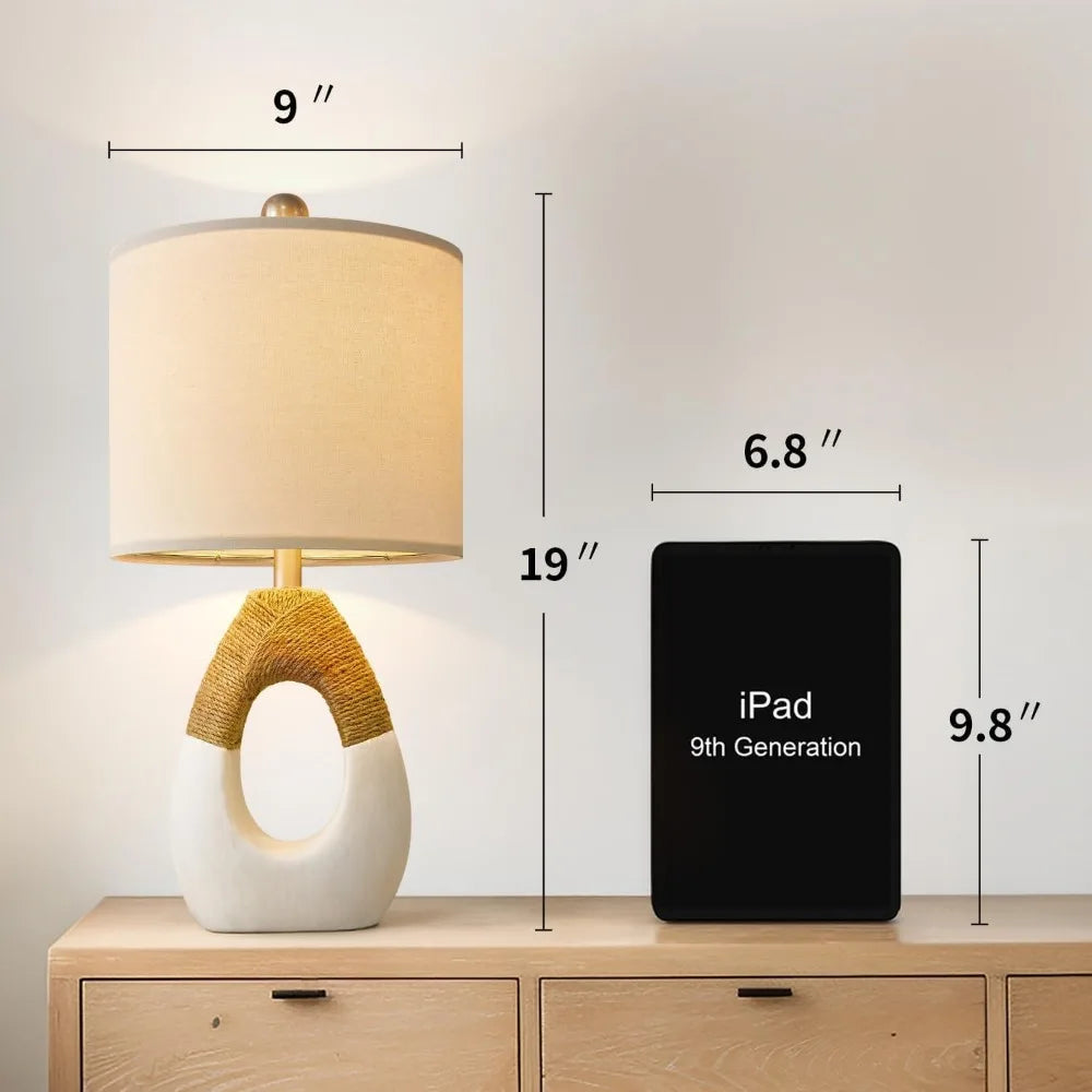 Lamps Set for Bedroom, Living Room, Nightstand Bedside, Ideal for Small Spaces