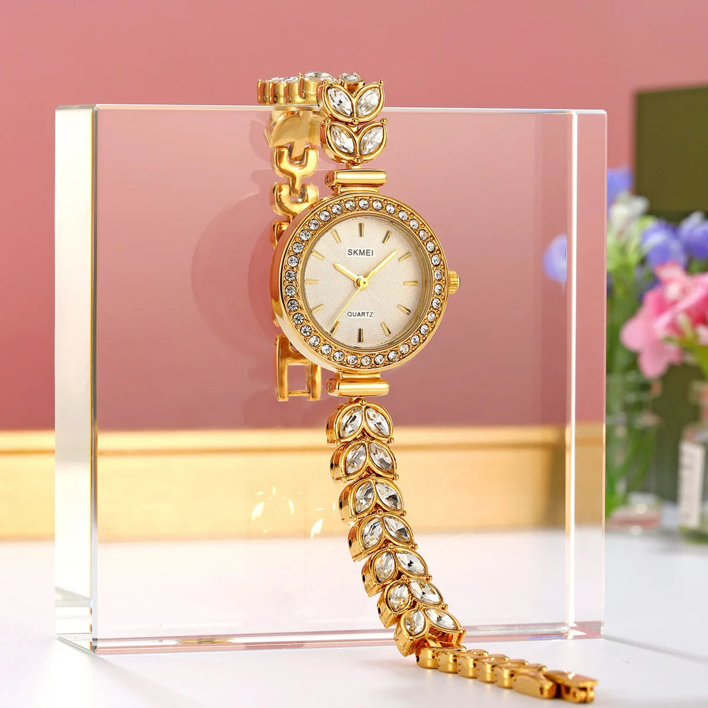 2547 Lady Diamond Quartz Watches Women Fashion Waterproof Stainless Steel Innovative Girl Wristwatches Clock Reloj Mujer