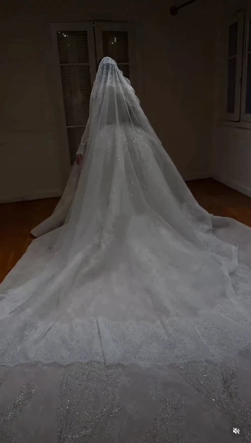 Luxury Beaded Lace Mermaid Wedding Dresses Sparkly Crystal Chapel Train Detachable Bridal Gown Vestidos De Novia Customized