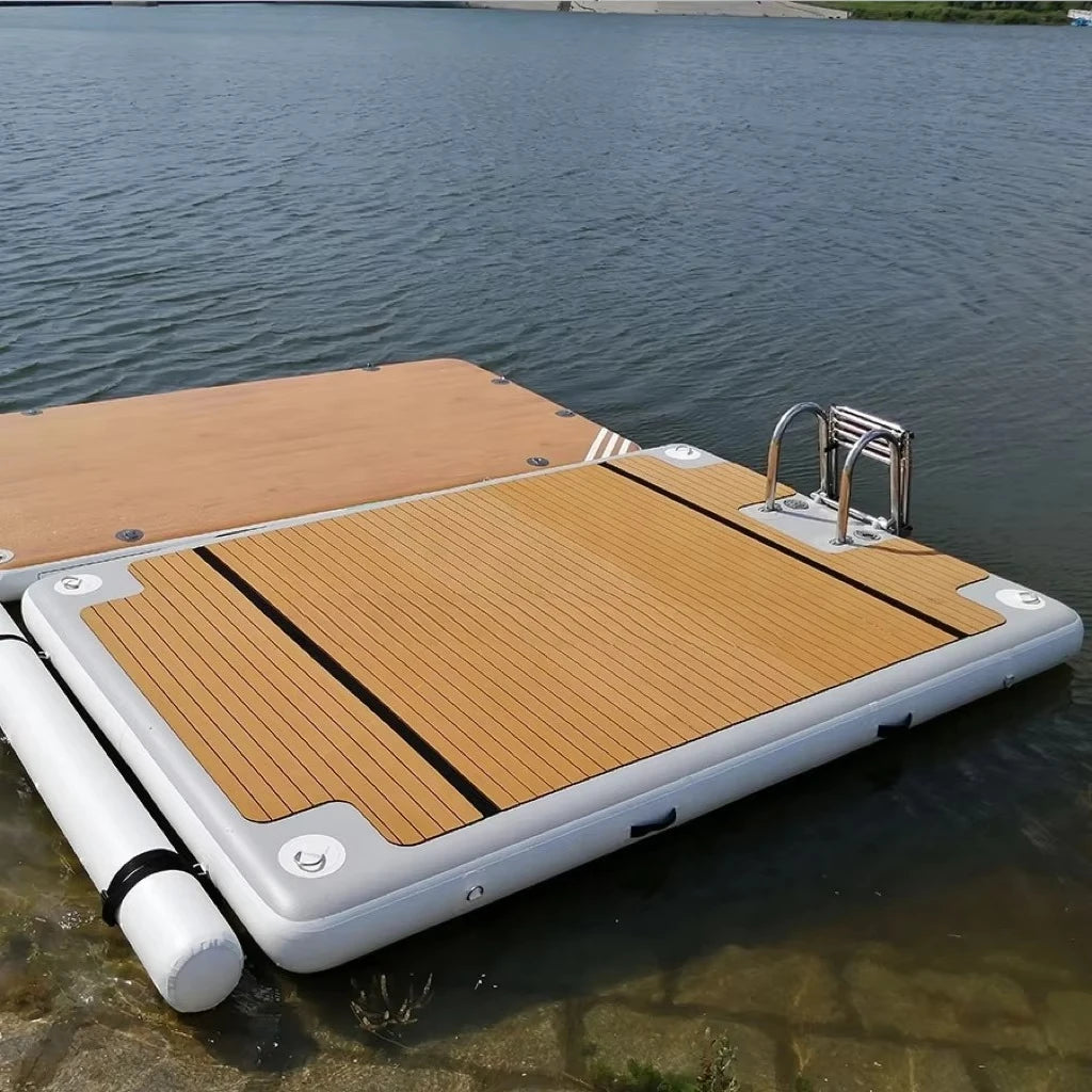 Popular Drop Stitch Roll up Inflatable Yacht Dock Floating Jet Ski Dock Pontoon Deck Inflatable Dock Platform for Swimming