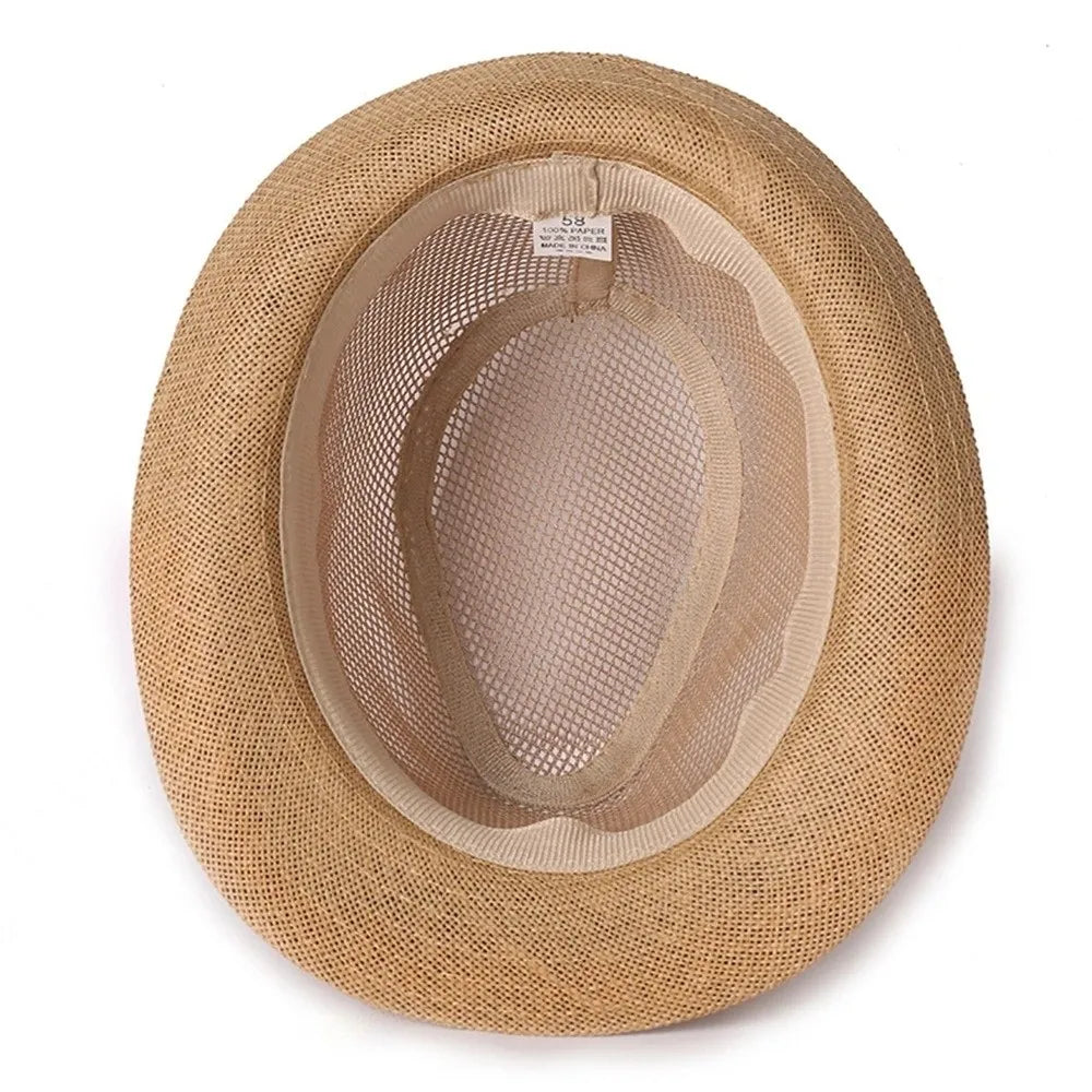 Hip Hop Breathable Mesh Top Hat Solid Color Lightweight Hollow Sun Hat Rolled Brim Sun Protection Beach Jazz Cap Summer Season