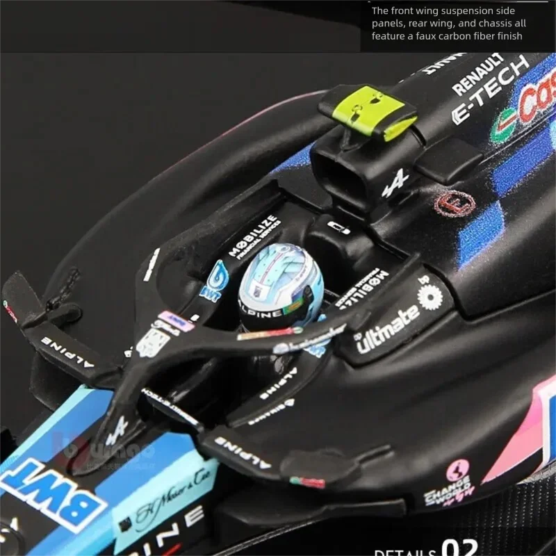 Bburago 1:43 BWT Alpine F1 Team A524 Alloy Diecast Model Car High Simulation Formula Racing Collectible Display Gift