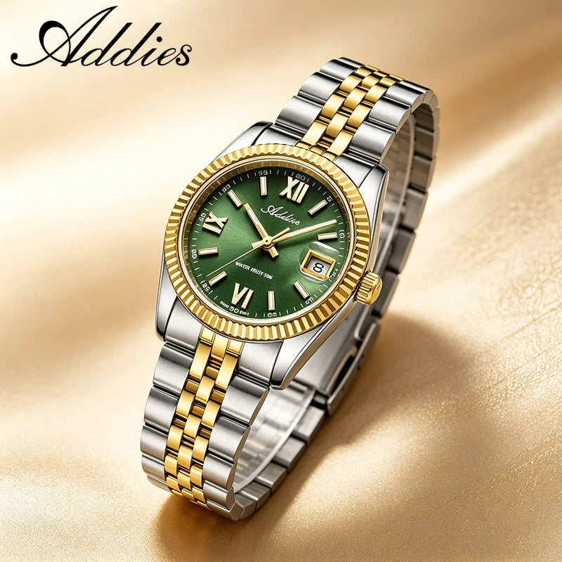 Addies High Quality Luxury Watch for Women Sapphire Glass 316L Stainless Steel BGW9 Luminous 50m Waterproof Ladies Quartz Watch