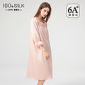 Summer New Women 100% Mulberry Silk Nightgown French Square Neck Puff Sleeve Loose Princess Dress Luxury Home Loungewear