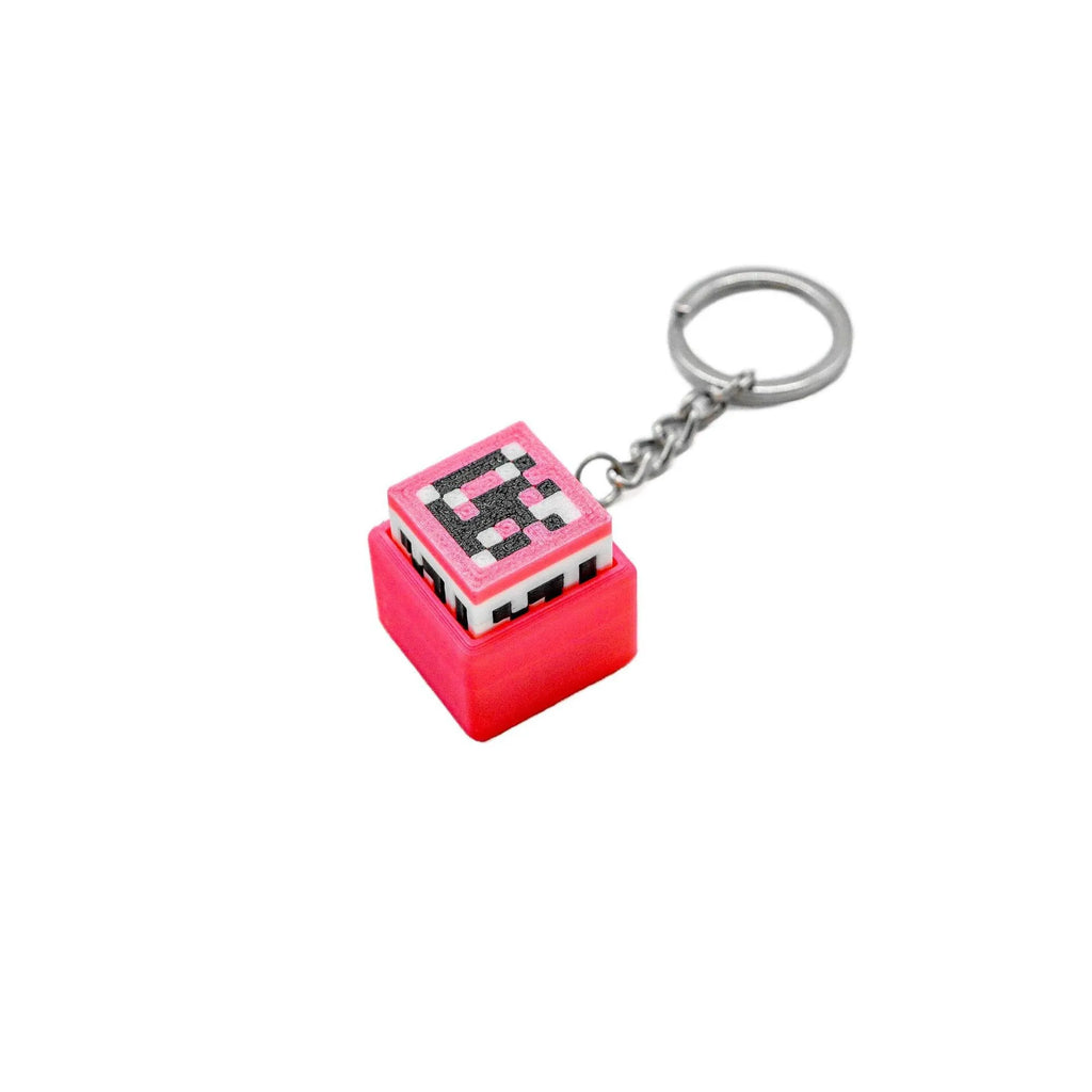 3D Printed Mini Cheese Keyboard Clicker Keychain Fidget Button Stress Relief Keyring Toy Gift Keychain Accessory