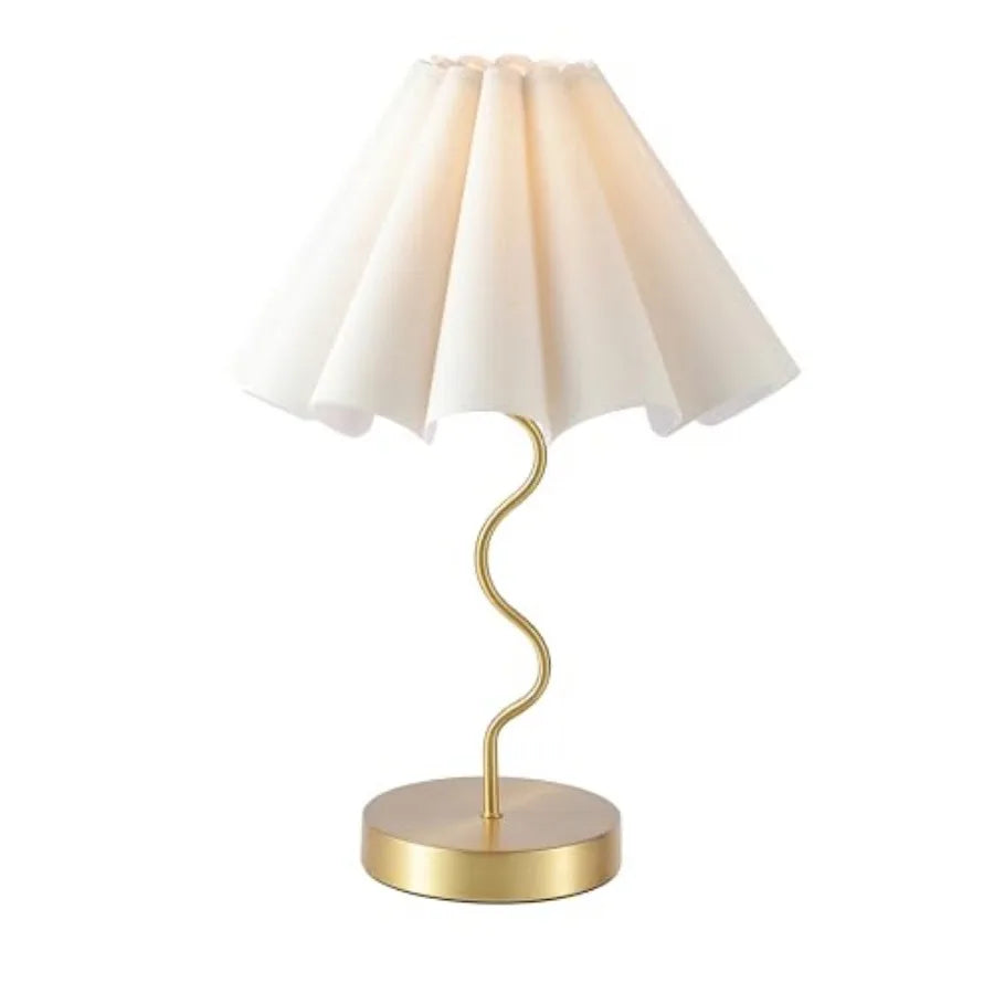 Pleated Table Lamp, Table Lamp for Bedroom, Bedside Lamps for Nightstand with Linen Lampshade, Modern Lamp for Bedroom Home Off