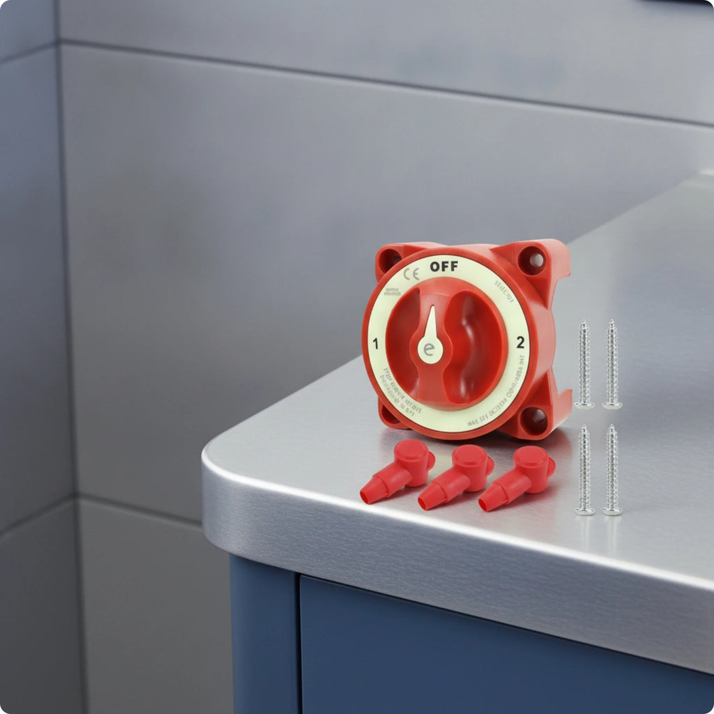 Red Easy Turn Knob Power Accessory Marine Battery Disconnect Switch Rotary Battery Disconnect Switch