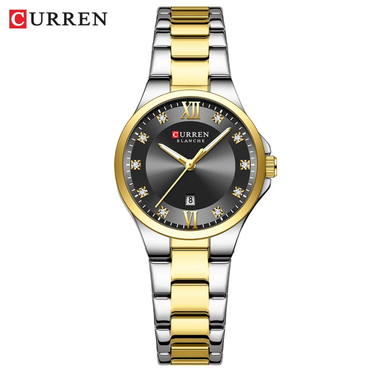 CURREN Women's Luxury Brand Watches Simple Quartz Auto Date Wristwatch Female Waterproof Clock Luminous Hands 9107