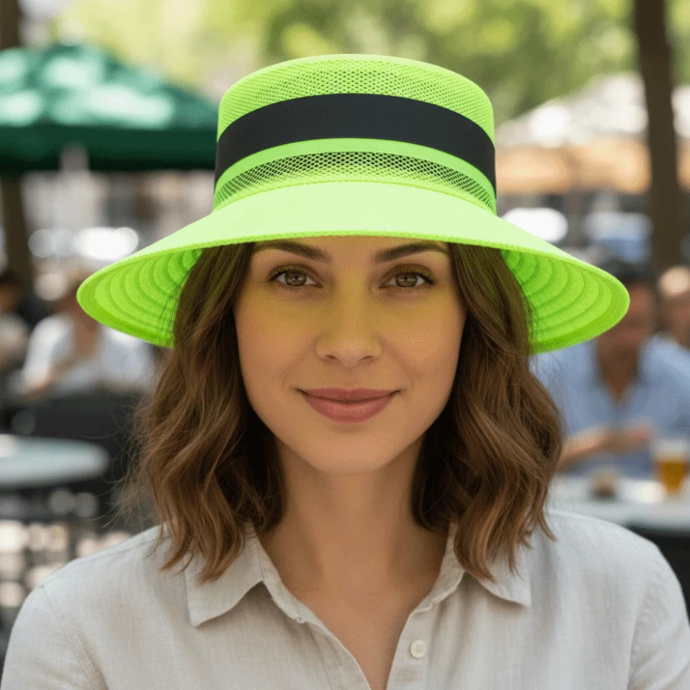 Adjustable Design Reflective Sun Hat Large Brim Sun Protection Anti-UV Bucket Hat Neck Shawl UV Protection