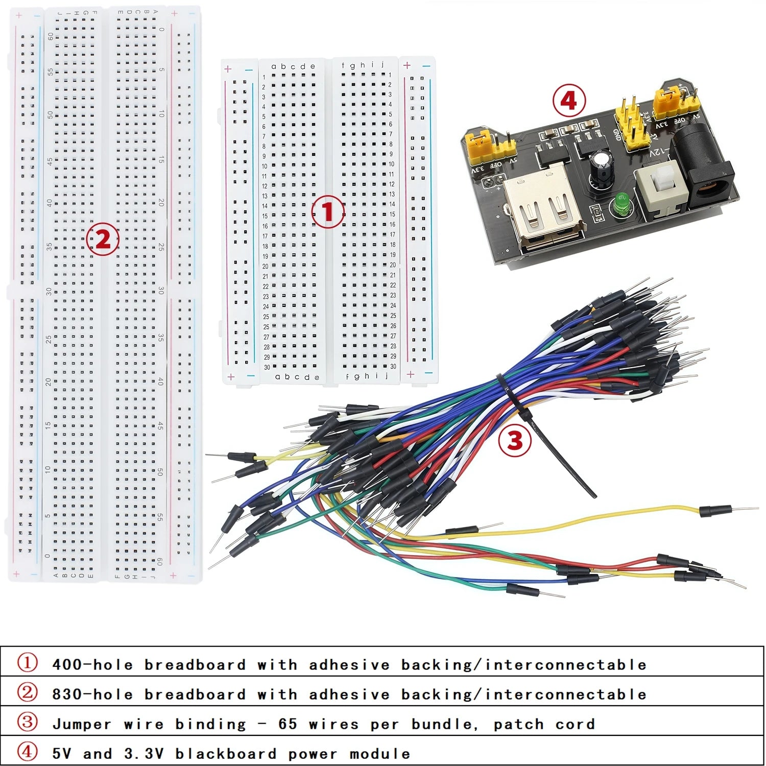 400 830-hole Breadboard MB-102 PCB Circuit Board Experiment Board Soldering Experiment Kit DIY Suitable for Arduino Power Module