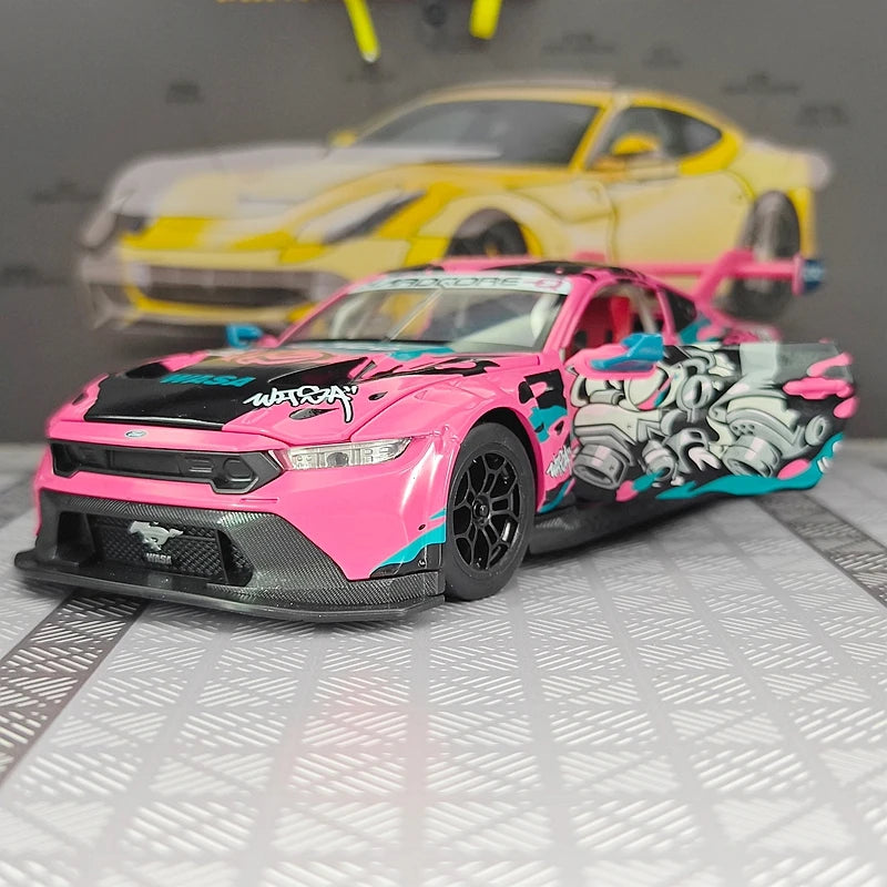 CCA 1:24 Ford Mustang GT3 alloy car model door and hood can be opened has sound and lighting functions suitable for collection