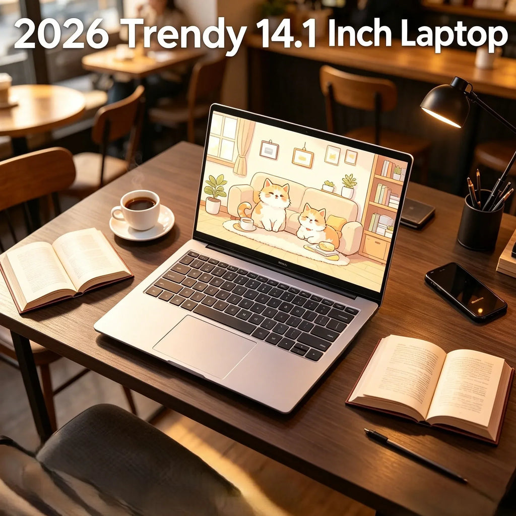 2026 New 14.1" Ultra‑Slim Laptop, Intel 4405U, Win11 Pro, 16GB, 2TB, 1080P FHD Display, Portable Office Study Notebook