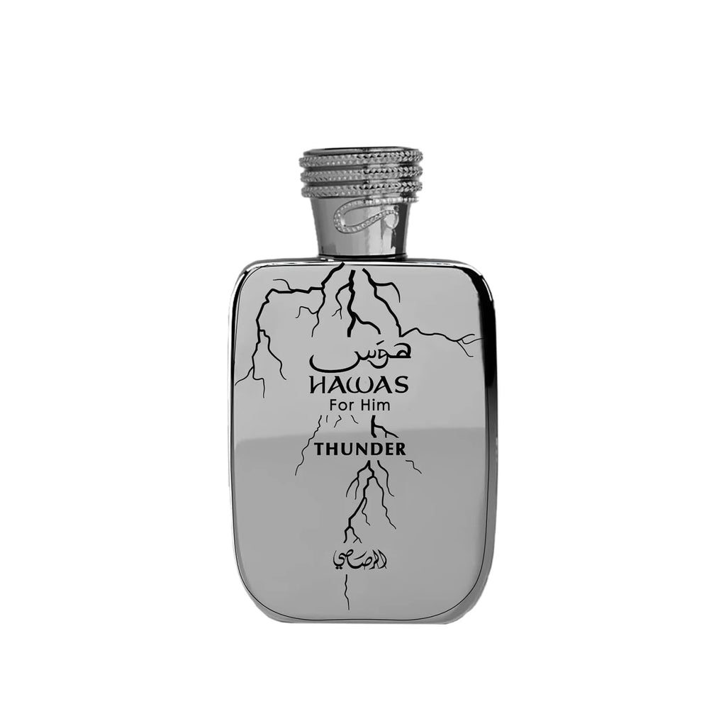 Rasasi Hawas Thunder for Him Eau de Parfum Spray – Fresh Aquatic & Aromatic Woody Scent, Long-Lasting Masculine Fragrance, Perfect Gift, 3.4 fl oz / 100 ml