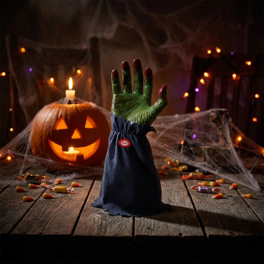 Ghost Hand Decoration Spooky Animated Hand with Cloth Base Animatronic Prop Scary Sturdy for Tabletop Displays