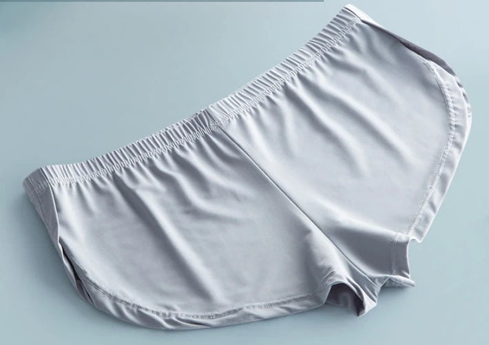 Men's Aro Pants Elasticity Ice Silk Cool Feel Quick Dry Oose Comfy Sports Boxer Shorts Side Fork Mid-waist Casual Home Sleepwear