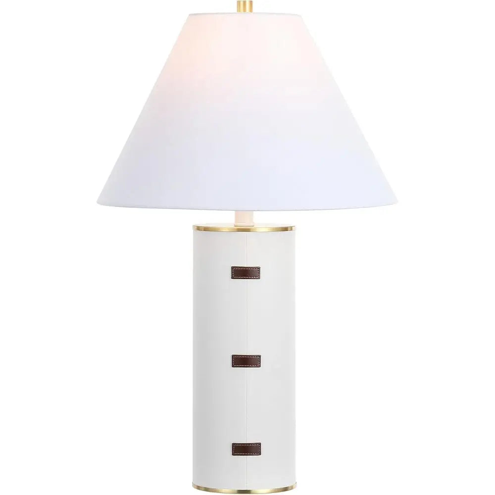 27-inch LED Table Lamp - White/Brown/Brass Gold for Bedroom, Living Room, Home Office, Desk, Nightstand