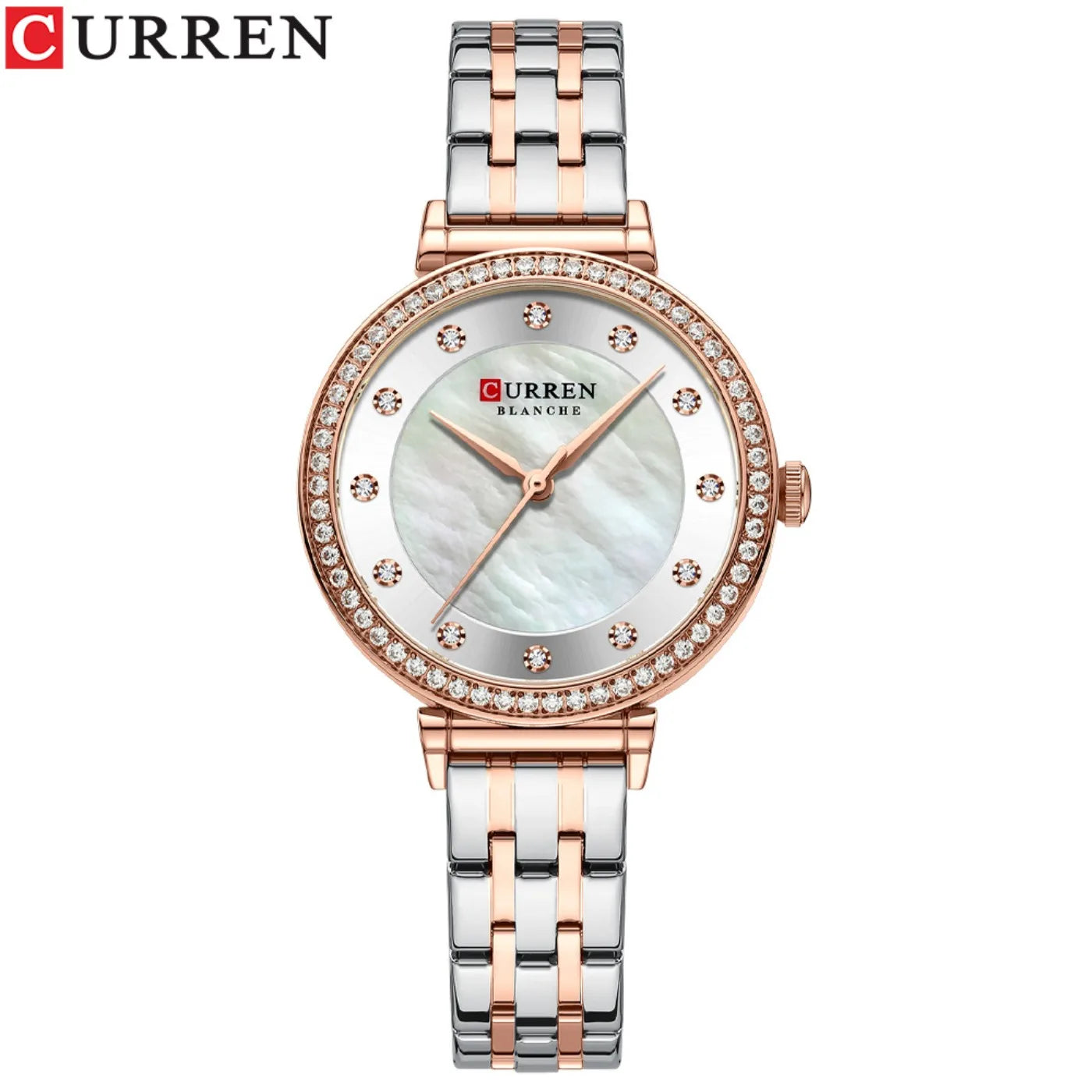 CURREN Top Brand Ladies Simple Fashion Quartz Watch Stainless Steel Classic Elegant Diamond Waterproof Ladies Watch Reloj Mujer