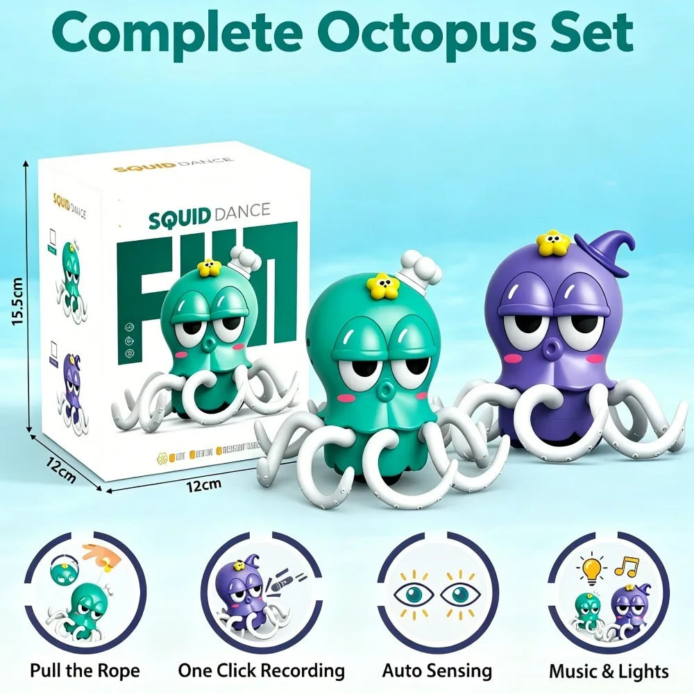 Electric Dancing Octopus Toy Automatic Induction Obstacle Avoidance Colorful Musical Interactive Crawling Octopus Toys