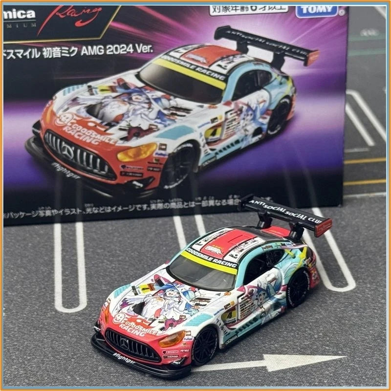 Genuine Tomica Racing Series Hatsune Miku Mercedes-Benz Amg  Hk Exclusive Die-Cast Alloy Car Model Toy Gift