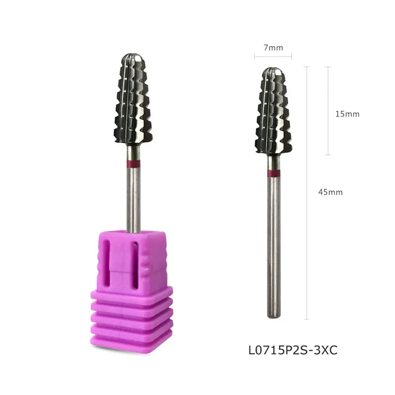 HYTOOS 1PCS Tungsten Carbide Burr Nail Drill Bit 3/32" Bits For Manicure Drill Accessories Milling Cutter Nail Art Tools
