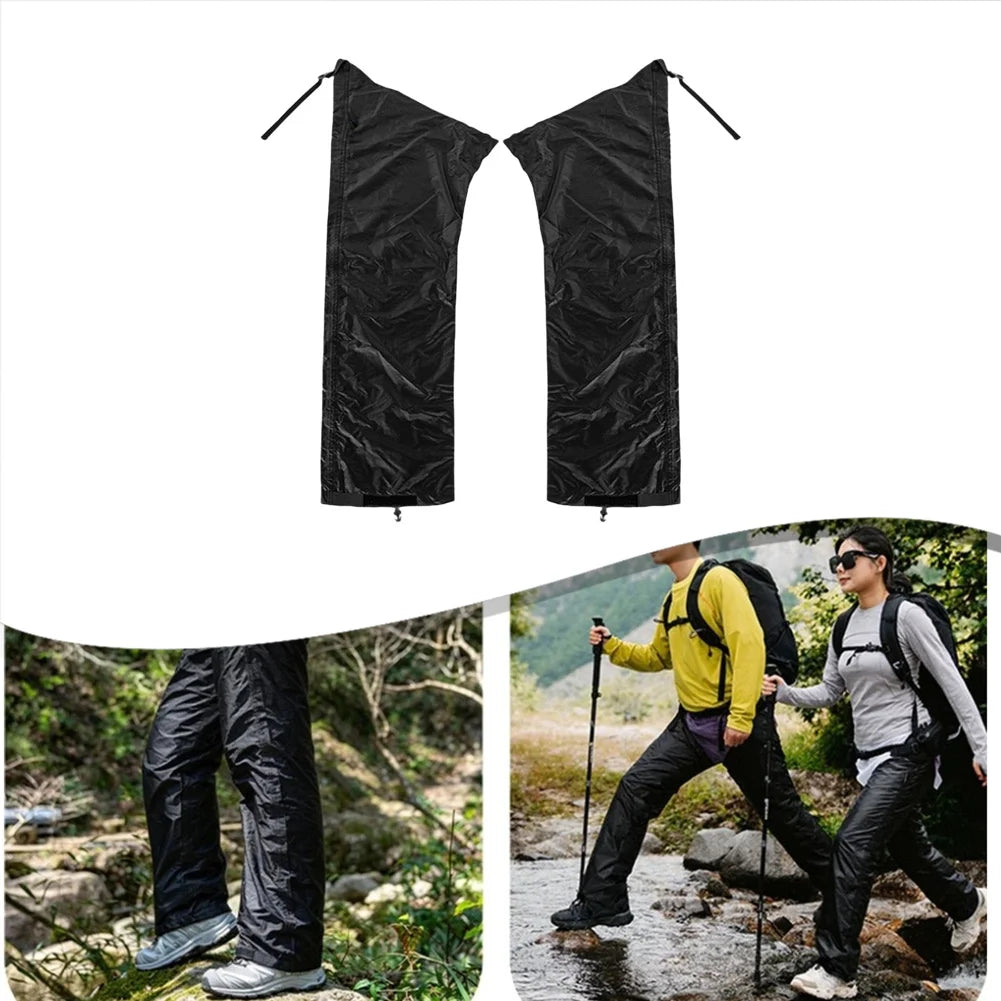/Waterproof /Rain /Pants 210T Polyester Lightweight Leg Covers With Adjustable Strap For Hiking Camping Trekking Outdoor Gear