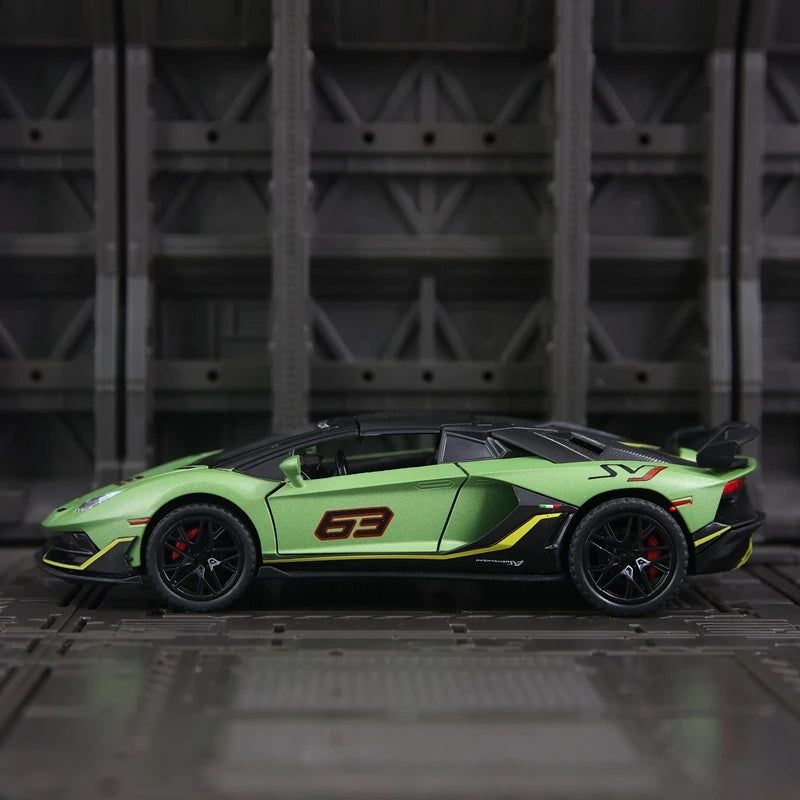 1:32 simulation Lamborghini SVJ63 alloy car model doors and the front hood and trunk door can be opened fine workmanship
