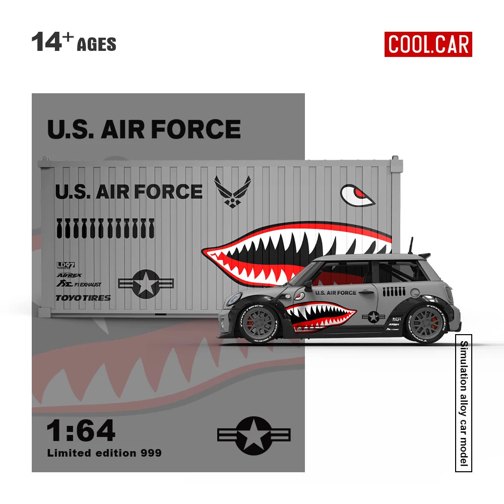 *Pre-order*CoolCar 1/64 Shark Mouth Livery Diecast Alloy Car Model Realistic Mini Vehicle Diorama Scene Collectible Gift Display