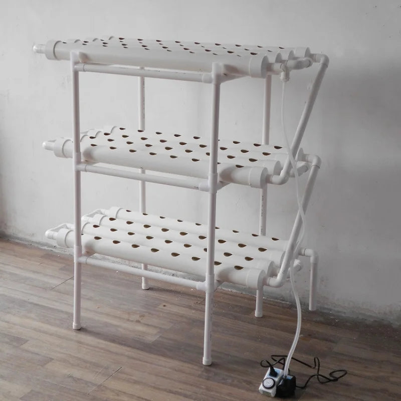 3 Tier PVC Pipe Hydroponics Growing System Home Balcony Vegetable Herb Soilless Hydroponic Planter Garden DIY Planting Equipment