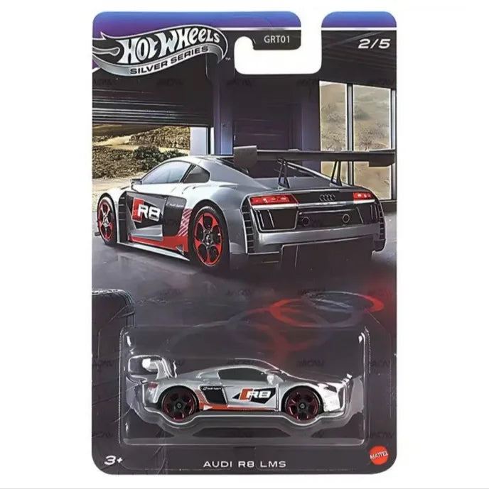 Hot Wheels Grt01 Silver Standard High-Performance Series Audi Set Audi 90 Audi R8 Alloy Car Model Models Diecast Collector Gift