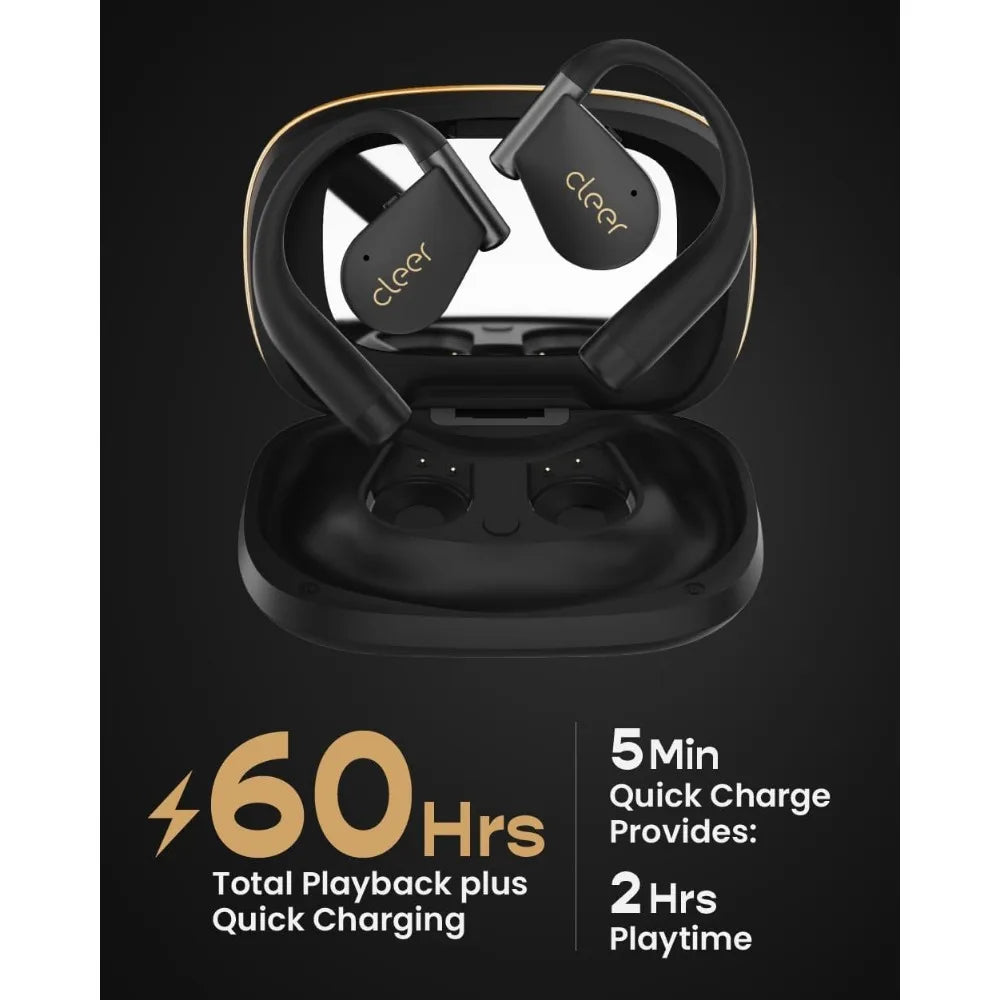 Earbuds with Hooks, Dolby & THX Spatial Audio, 60H Playtime, Fast Charge, Waterproof for Activities