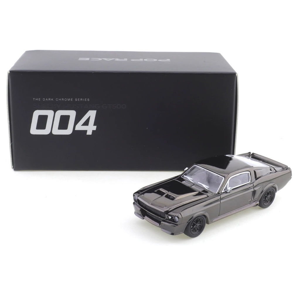 XCARTOYS POPRACE 1/64 S-DarkChrome004 Ford Mustang GT500 Car Model Replica Series Children Christmas Gifts Boy Toys