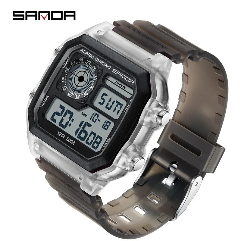 Fashyion Sanda Top Brand Led Digital Sport Chronograph Date Lady Tpu Band Week 50m Waterproof Female Electronic Gift Watches