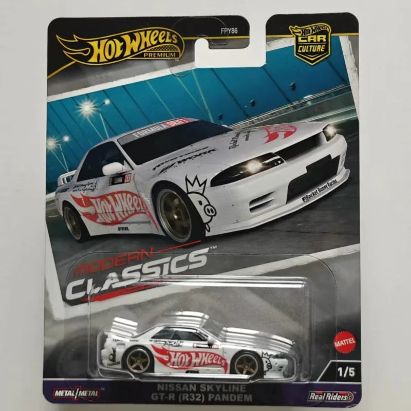 Hot Wheels Premium Diecast Car Model Nissan Skyline Gt R R32 Pandem Modern Classics Car Culture Real Riders Metal Collectible