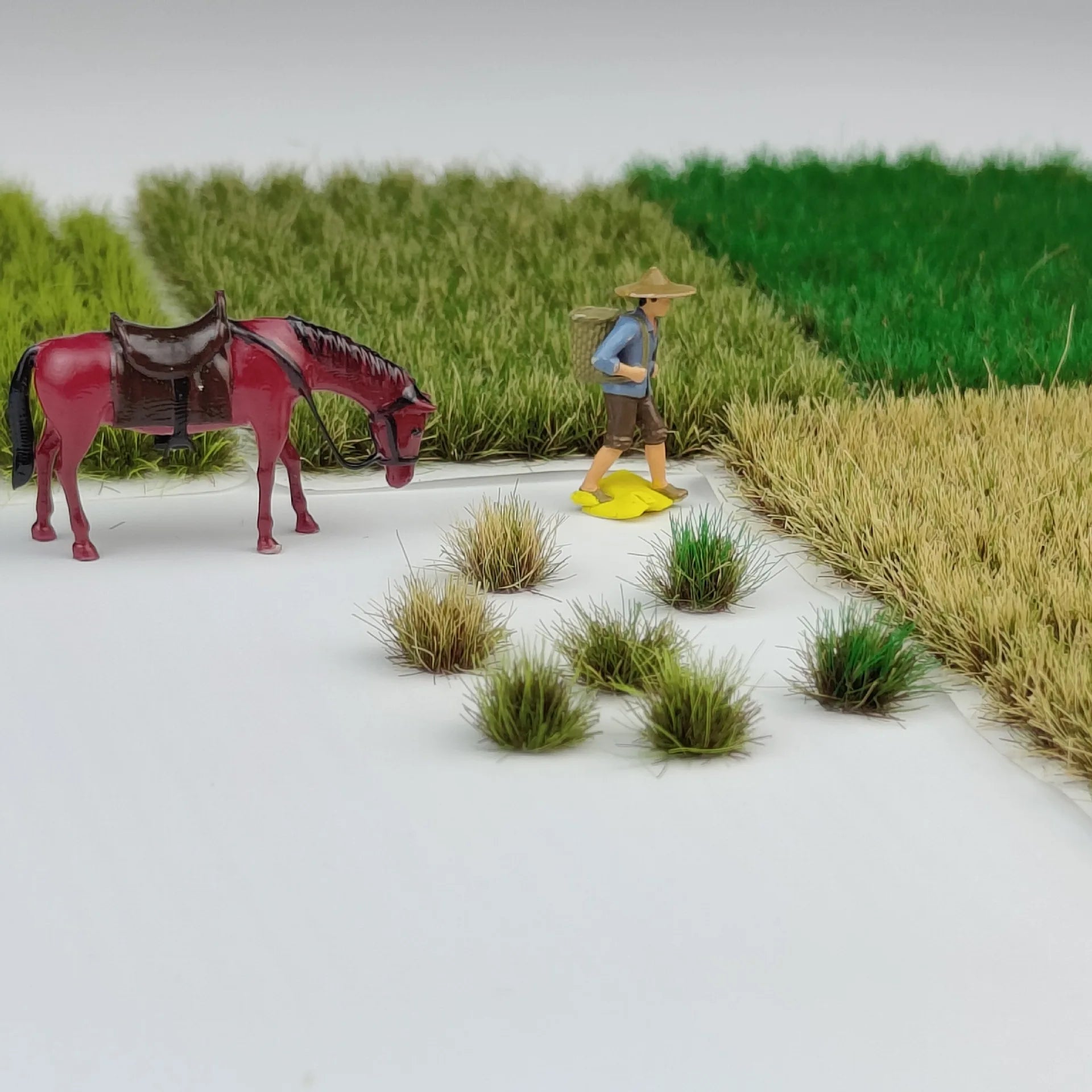 120pcs/box Miniature Grass Cluster Model Kits Vegetation Materials Diy Railway Sand Table Lawn Layout Kit Diorama Accessory