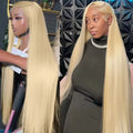 200% Density 30 inch 613 Blonde 13x4 HD Lace Front Human Hair Wigs Preplucked Brazilian Straight Glueless Lace Fontal Wigs Women