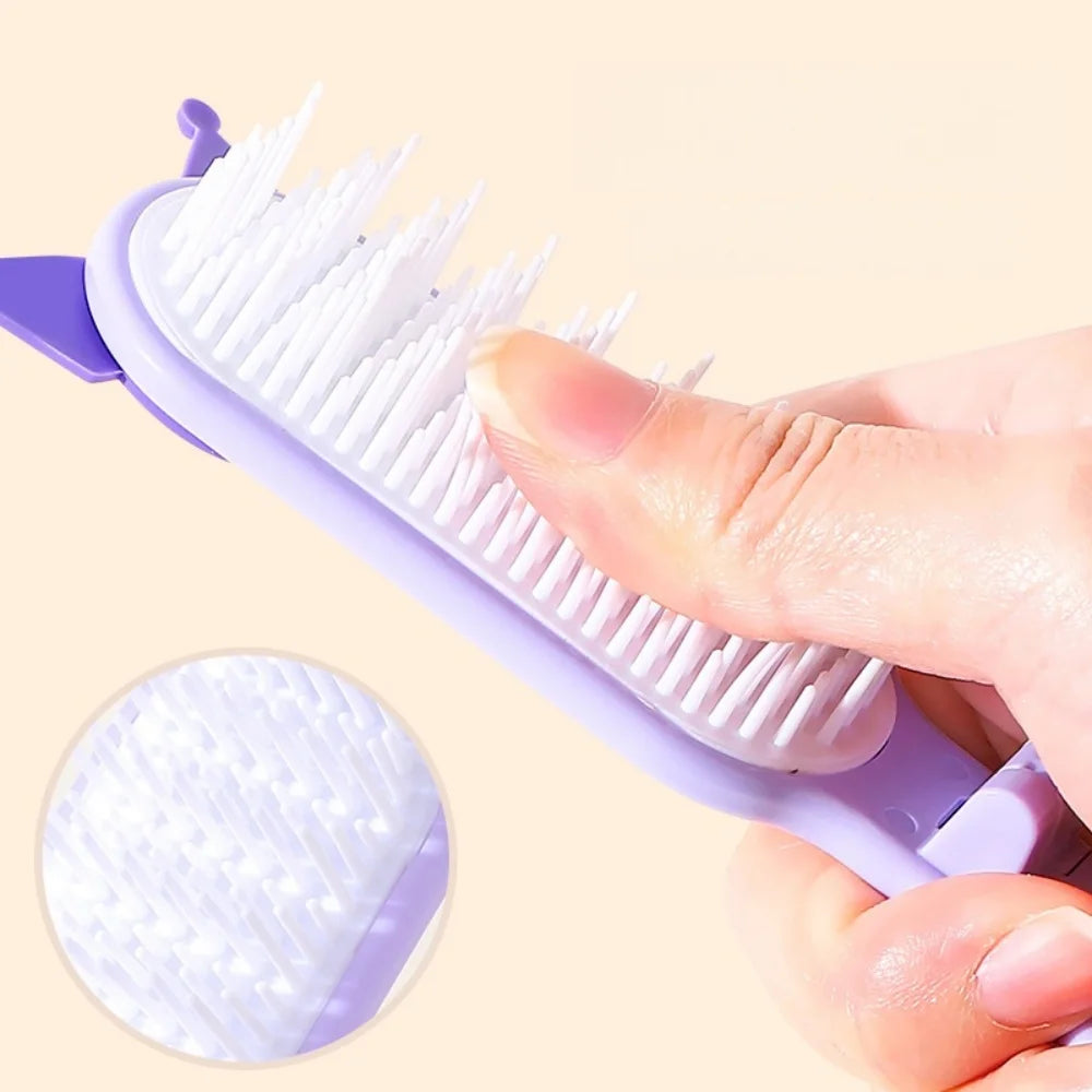 Sanrio Foldable Hair Comb with Mirror Genuine Kawaii Hello Kitty Kuromi My Melody Cinnamoroll Portable Styling Tool for Girls