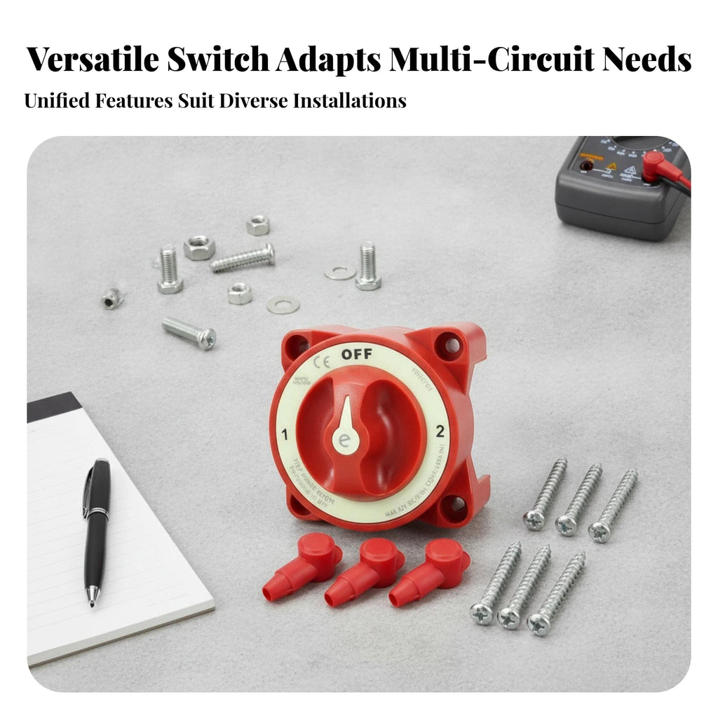 Red Easy Turn Knob Power Accessory Marine Battery Disconnect Switch Rotary Battery Disconnect Switch