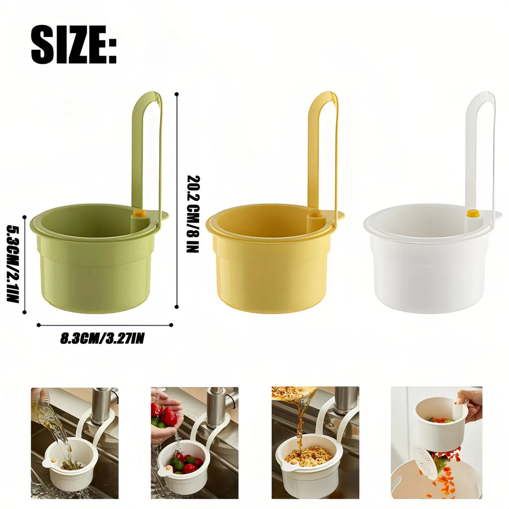 Kitchen Sink Drain Basket Hanging Vegetable Washing Basin Food Residue Filter Storage Rack Household Cleaning Tool