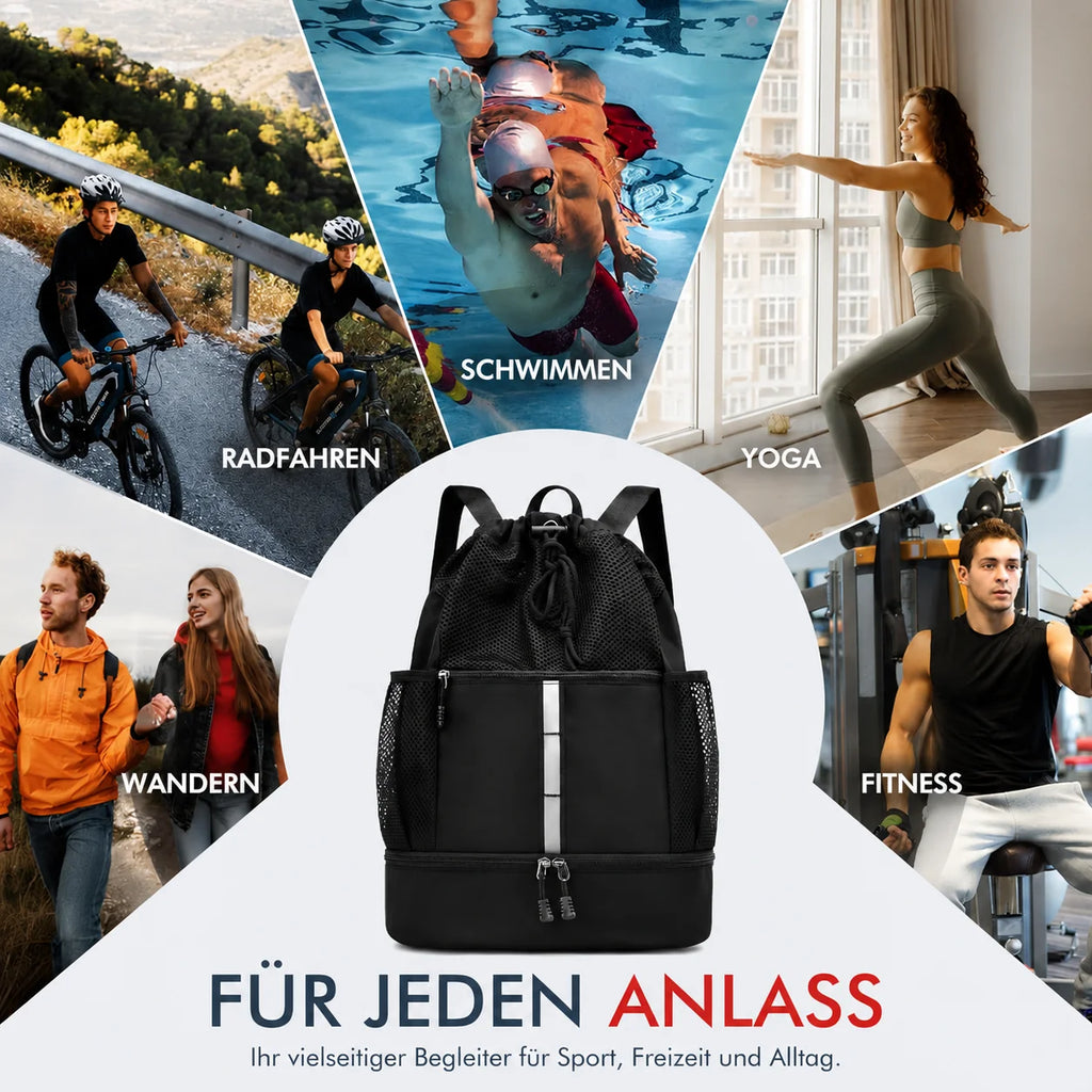 Multifunktions Sporttasche Rucksack mit Nassfach Schuhfach