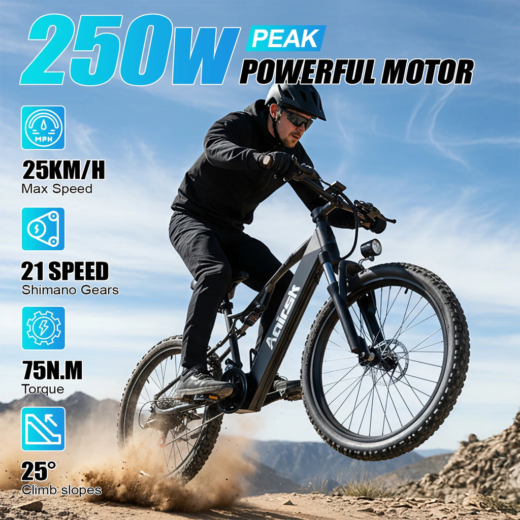 2025 New Adult Mountain Bike XT90 48V 20Ah Lithium Battery 21-Speed EU Stock E Bike Electric Bike