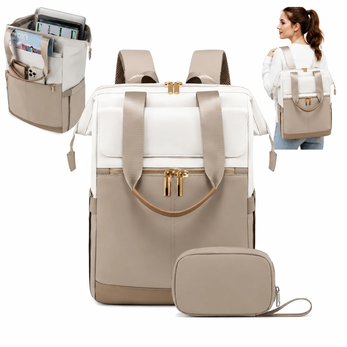 Laptop Rucksack Damen Herren 15,6 Zoll Wasserabweisend Business Rucksack mit vielen Fächern Anti Diebstahl Tasche Reisetasche