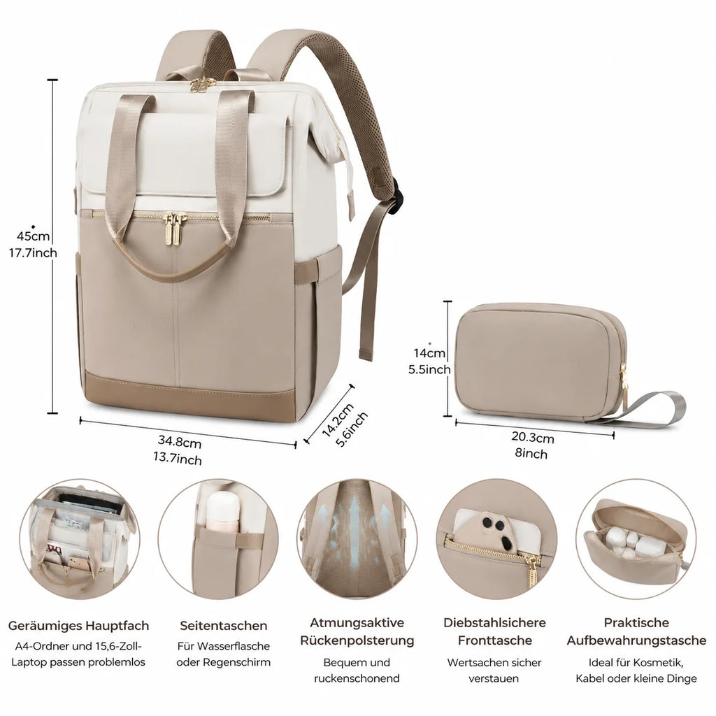 Laptop Rucksack Damen Herren 15,6 Zoll Wasserabweisend Business Rucksack mit vielen Fächern Anti Diebstahl Tasche Reisetasche