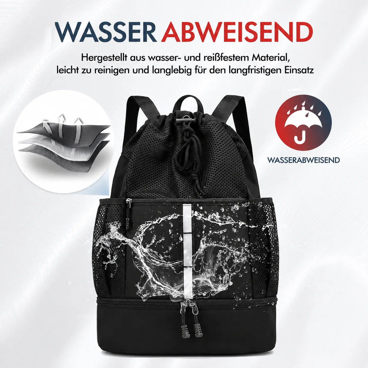 Multifunktions Sporttasche Rucksack mit Nassfach Schuhfach